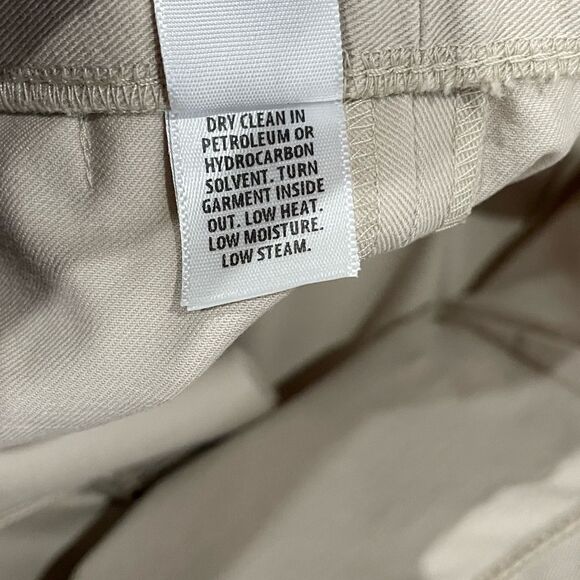 St John Cream Slim Dress Pants w/ Side Zip Closure Front Ankle Slit - Picture 10 of 15